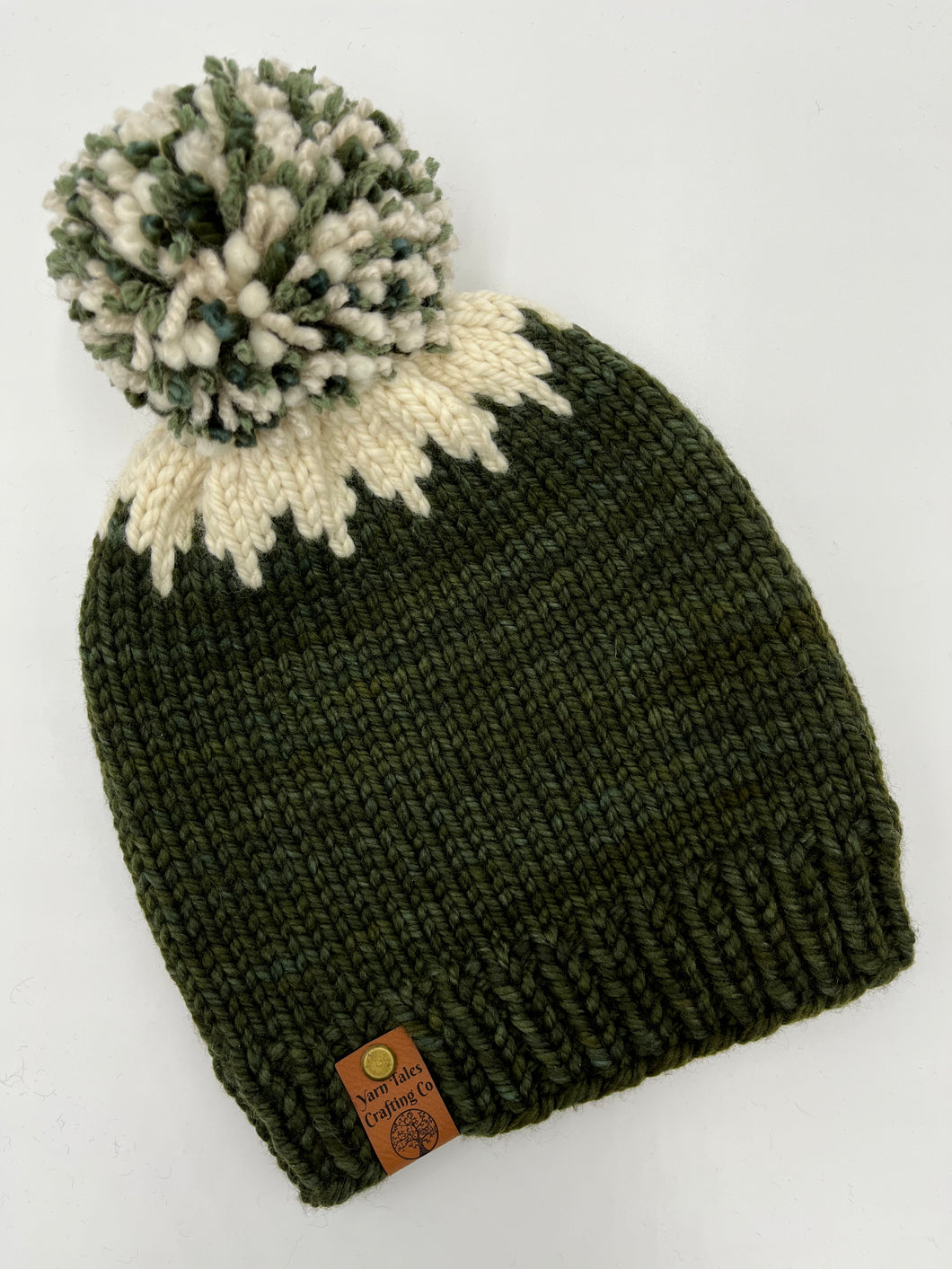 Pumpkin Beanie ~ Olive & Natural