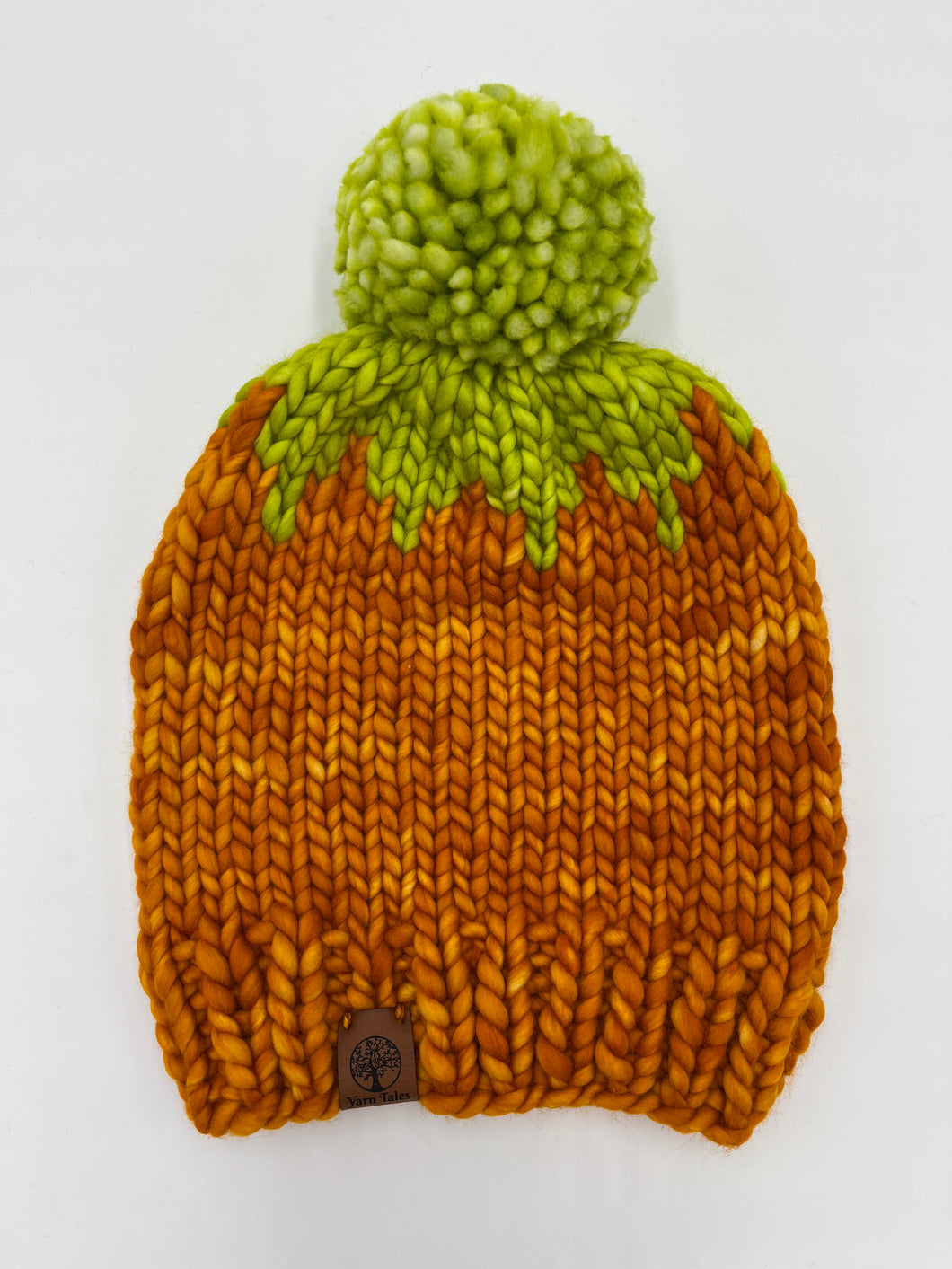 Pumpkin Beanie ~ Sunset & Apple Green